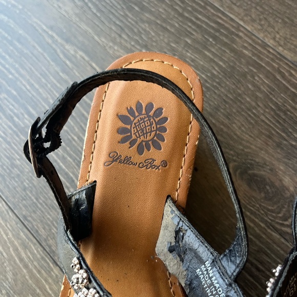 Yellow Box Embellished Wedge Sandals - Picture 5 of 8